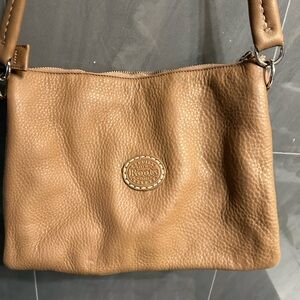 Authentic soft leather high quality Roots Brown Leather shoulder  Bag